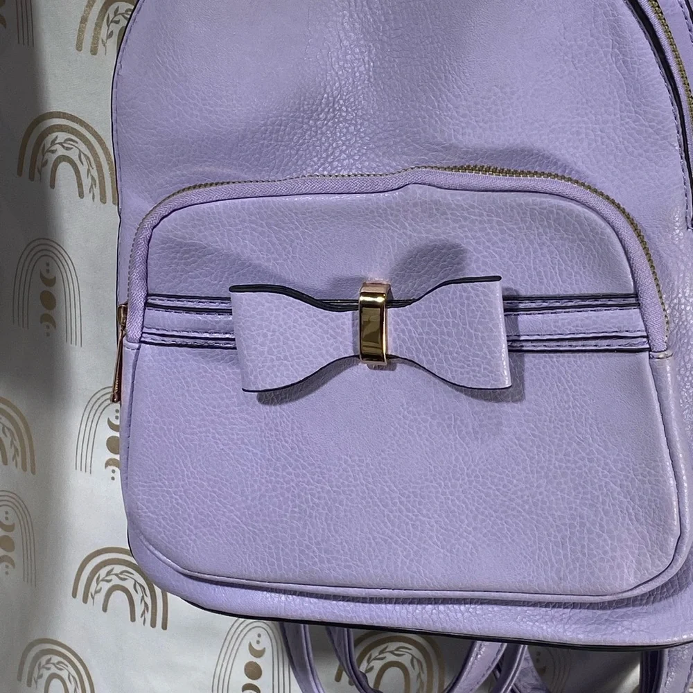 Lavender Bow Accent Backpack